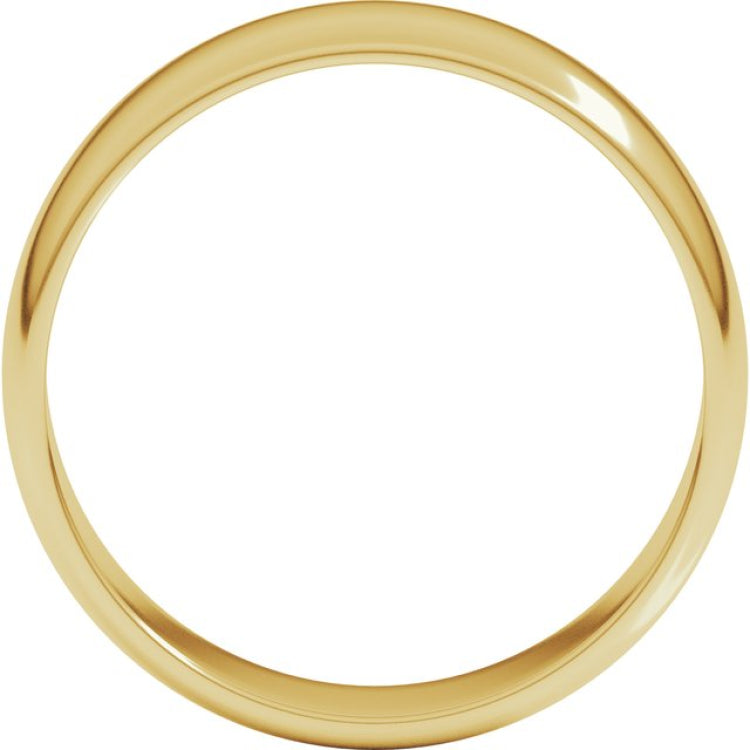 10K Yellow Gold 6 mm Lightweight Half Round Band Size 8