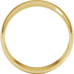 14K Yellow Gold 7 mm Lightweight Half Round Band Size 11