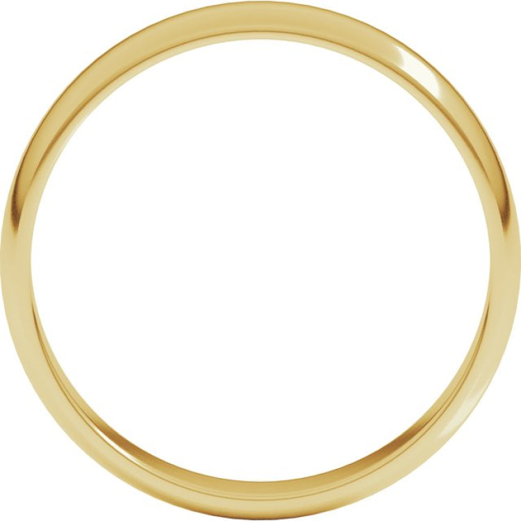 14K Yellow Gold 4 mm Lightweight Half Round Band Size 5