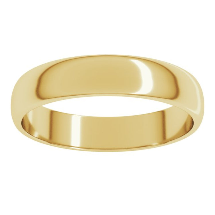 14K Yellow Gold 4 mm Lightweight Half Round Band Size 5
