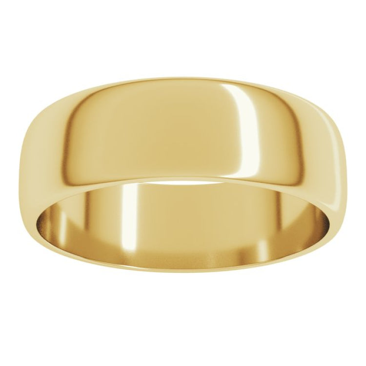 10K Yellow Gold 6 mm Lightweight Half Round Band Size 4