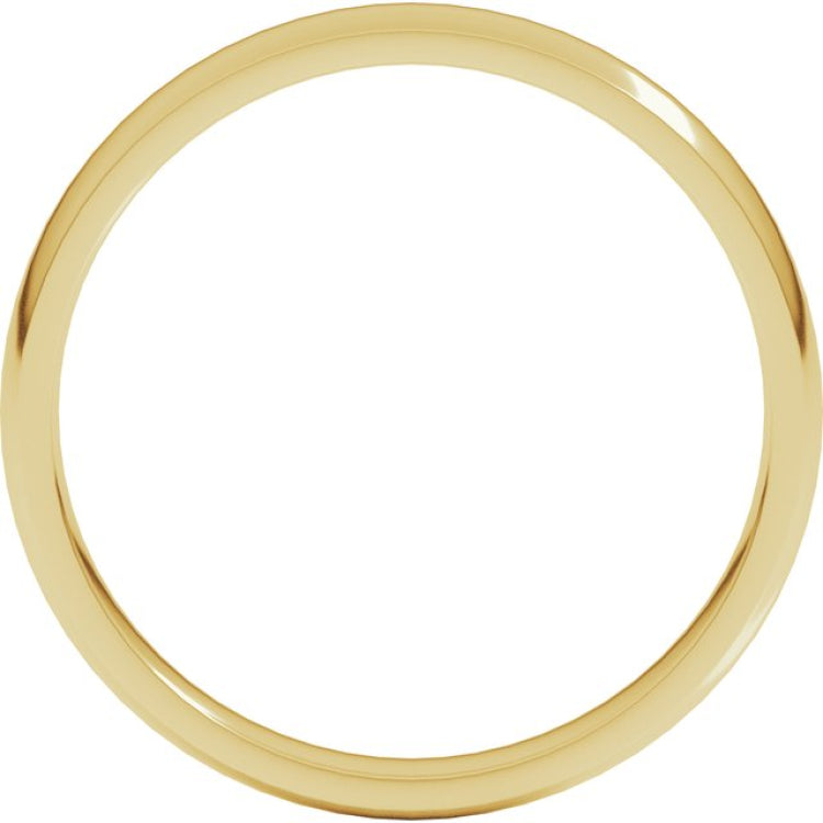 14K Yellow Gold 3 mm Lightweight Comfort-Fit Half Round Band Size 8