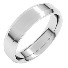 Platinum 5 mm Beveled-Edge Comfort-Fit Flat Band Size 9