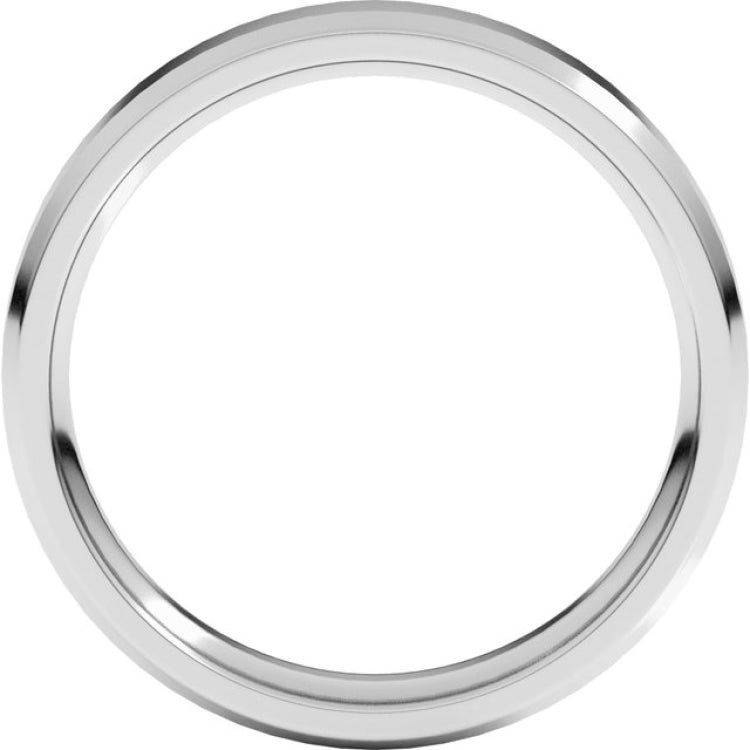 Sterling Silver 4 mm Beveled-Edge Comfort-Fit Flat Band Size 9