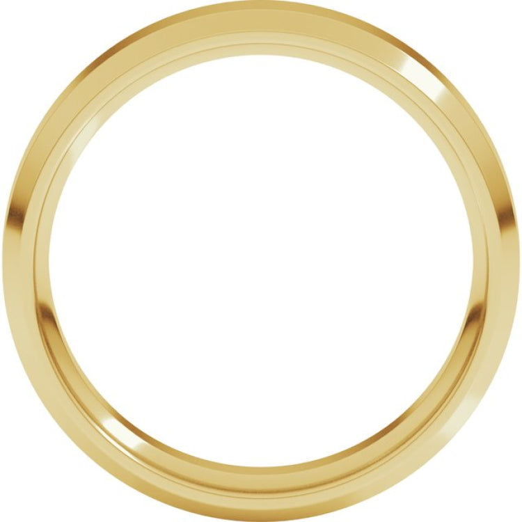 10K Yellow Gold 5 mm Beveled-Edge Comfort-Fit Flat Band Size 7.5