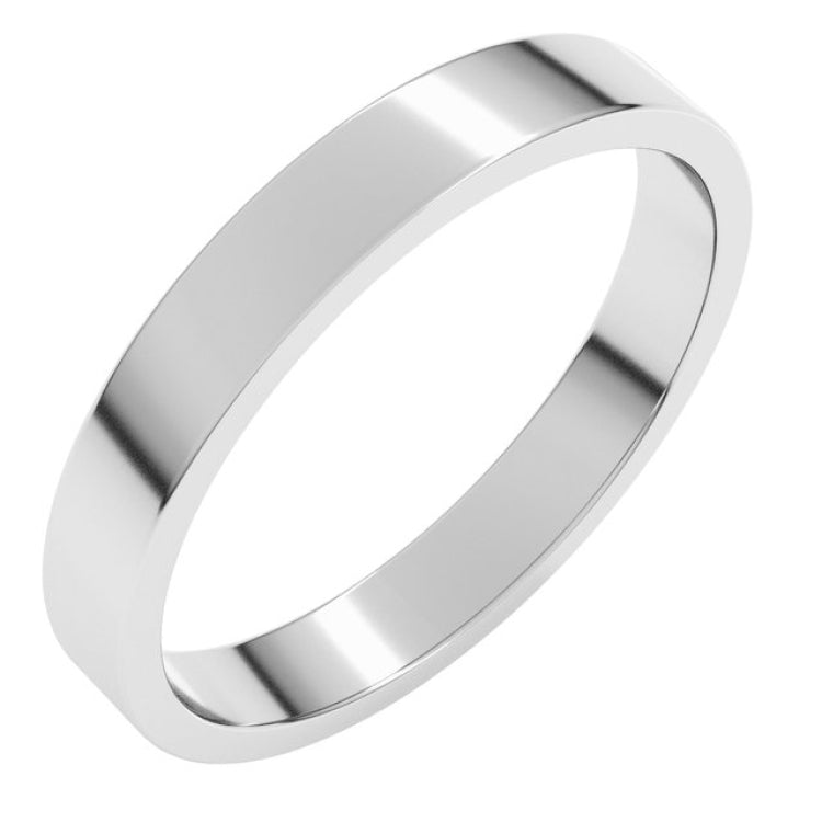 10K White Gold 3 mm Flat Band Size 7