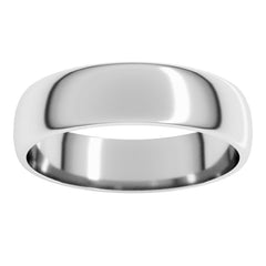 10K White Gold 5 mm Lightweight Half Round Band Size 12