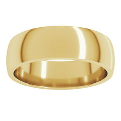 18K Yellow Gold 6 mm Lightweight Comfort-Fit Half Round Band Size 8