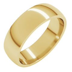 18K Yellow Gold 6 mm Lightweight Comfort-Fit Half Round Band Size 9