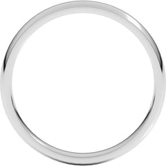 10K White Gold 3 mm Lightweight Comfort-Fit Half Round Band Size 8