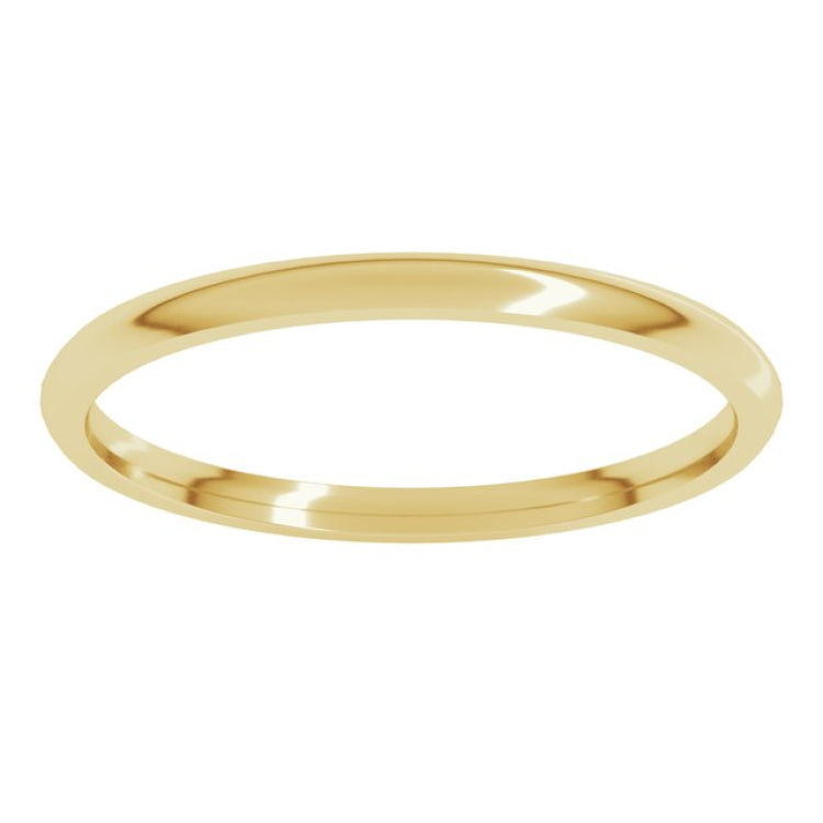 10K Yellow Gold 1.5 mm Lightweight Comfort-Fit Half Round Band Size 4.5