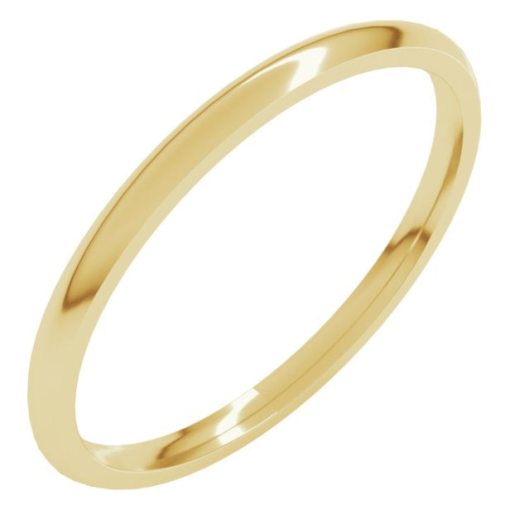 10K Yellow Gold 1.5 mm Lightweight Comfort-Fit Half Round Band Size 7.5