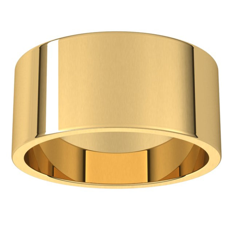 14K Yellow Gold 9 mm Flat Band Size 10