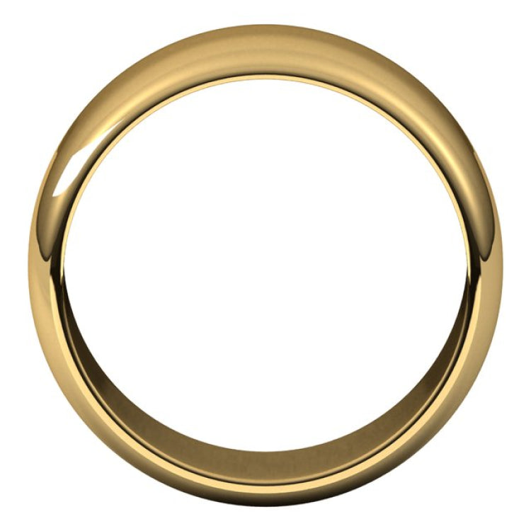 10K Yellow Gold 9 mm Half Round Band Size 6