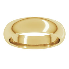 10K Yellow Gold 5 mm Comfort-Fit Half Round Band Size 11.5