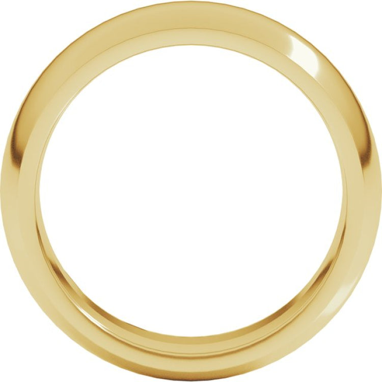 14K Yellow Gold 7 mm Comfort-Fit Half Round Band Size 8.5