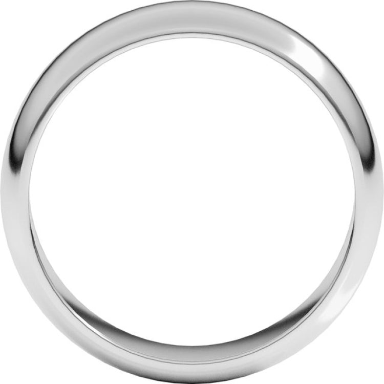 14K White Gold 6 mm Half Round Band Size 10.5