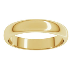 18K Yellow Gold 4 mm Half Round Band Size 10.5