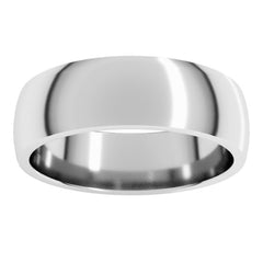 14K White Gold 6 mm Lightweight Comfort-Fit Half Round Band Size 10