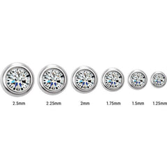 14K White Gold 1/8 CTW Natural Diamond Micro Bezel-Set Earrings