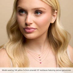 14K Yellow Gold Natural Pink Tourmaline 18" Necklace