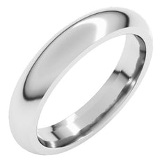 14K White Gold 4 mm Comfort-Fit Half Round Band Size 9