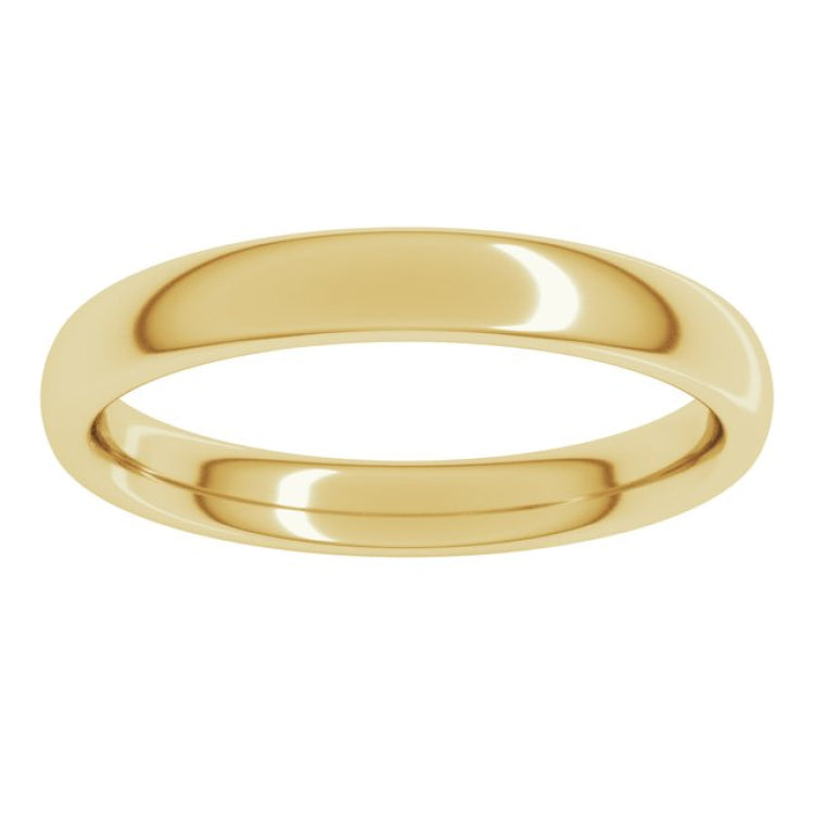 18K Yellow Gold 3 mm Comfort-Fit European-Style Band Size 9.5