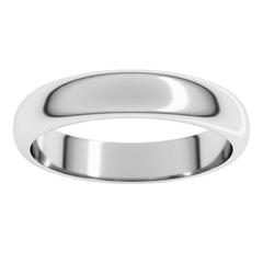 14K White Gold 4 mm Half Round Band Size 6.5
