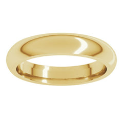 14K Yellow Gold 4 mm Comfort-Fit Half Round Band Size 10.5