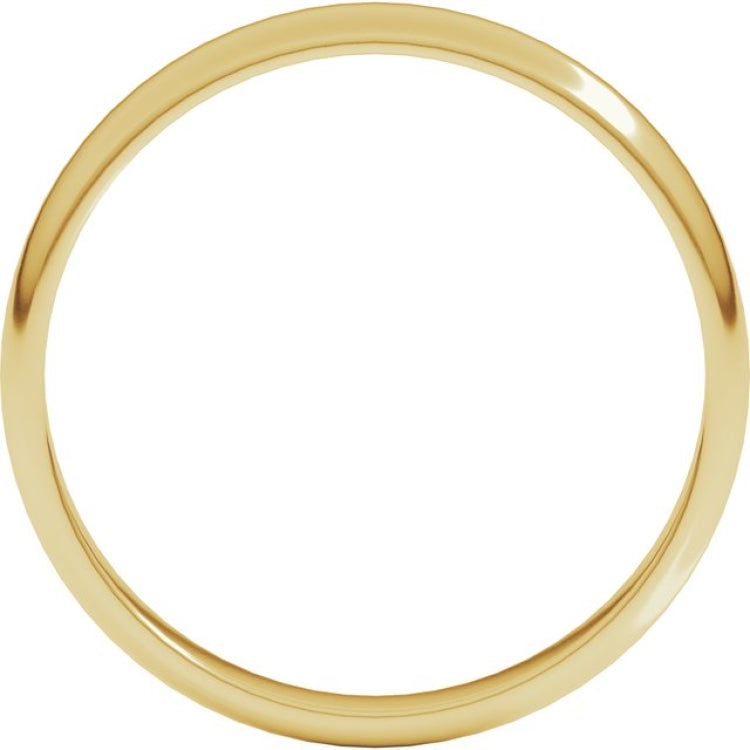 10K Yellow Gold 3 mm Lightweight Half Round Band Size 7