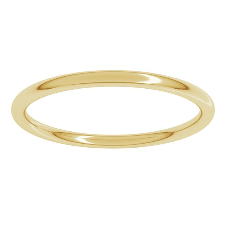 18K Yellow Gold 1.5 mm Comfort-Fit Full Round Band Size 5.5
