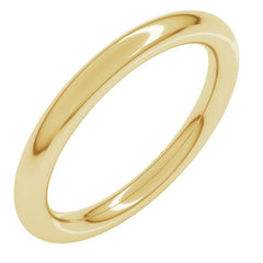 18K Yellow Gold 2.5 mm Comfort-Fit Full Round Band Size 6