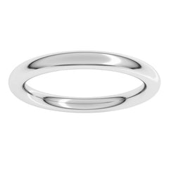 14K White Gold 2.5 mm Comfort-Fit Full Round Band Size 7