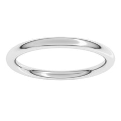 18K White Gold 2 mm Comfort-Fit Full Round Band Size 8.5
