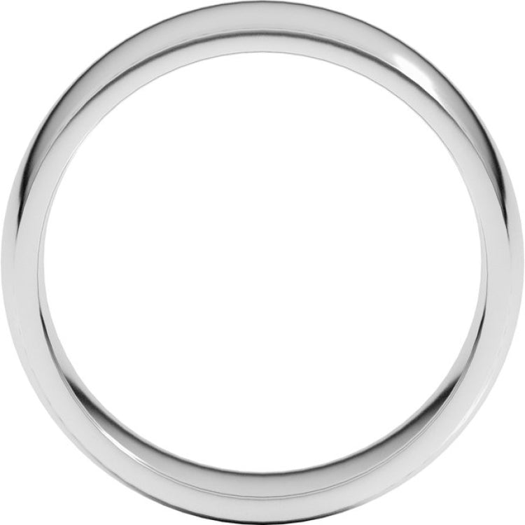 14K White Gold 7 mm Lightweight Comfort-Fit Half Round Band Size 13
