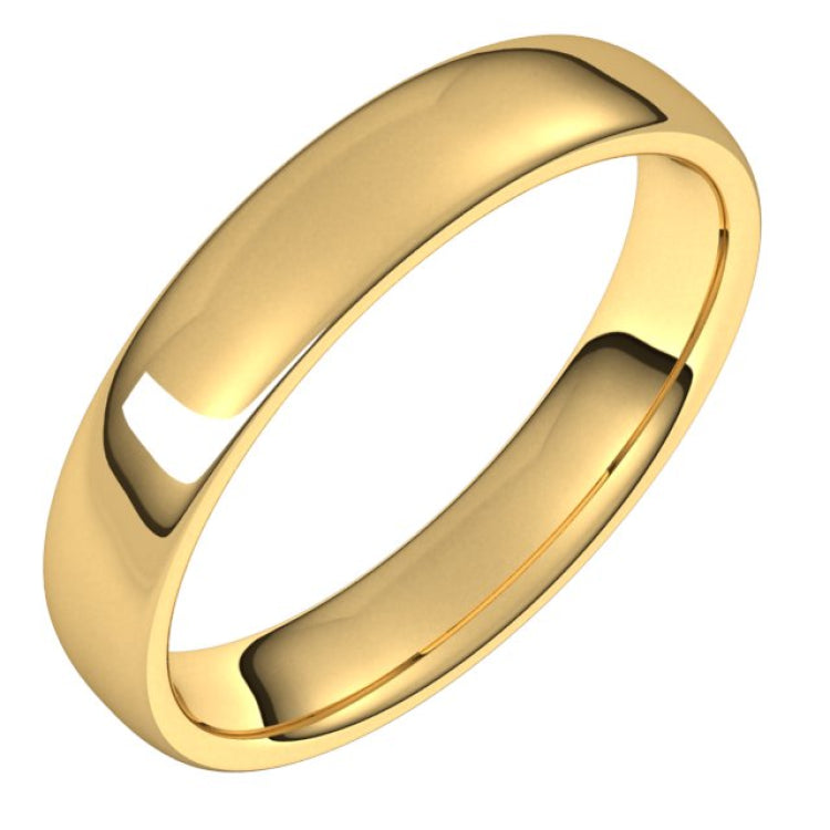14K Yellow Gold 4.5 mm Comfort-Fit European-Style Band Size 9.5