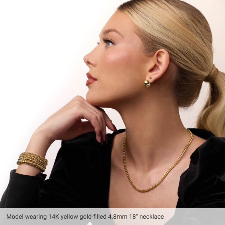 14K Yellow Gold-Filled 4.8 mm Curb 8" Chain