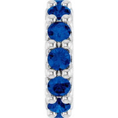 14K White Gold Lab-Grown Blue Sapphire Spacer Charm/Pendant