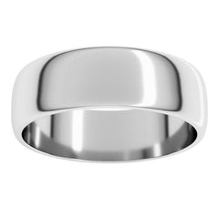 14K White Gold 6 mm Lightweight Half Round Band Size 10