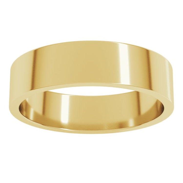 14K Yellow Gold 5 mm Flat Band Size 7.5