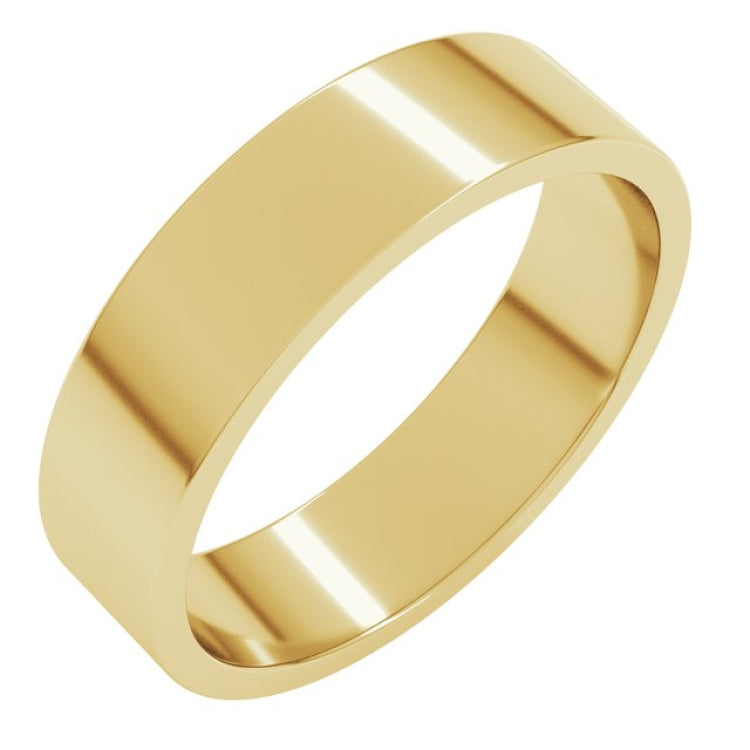 14K Yellow Gold 5 mm Flat Band Size 4.5
