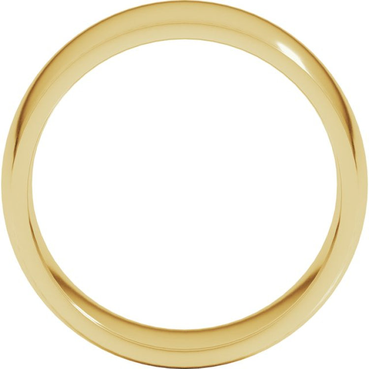 14K Yellow Gold 8 mm Lightweight Comfort-Fit Half Round Band Size 9.5