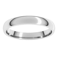 Platinum 3 mm Lightweight Comfort-Fit Half Round Band Size 5.5