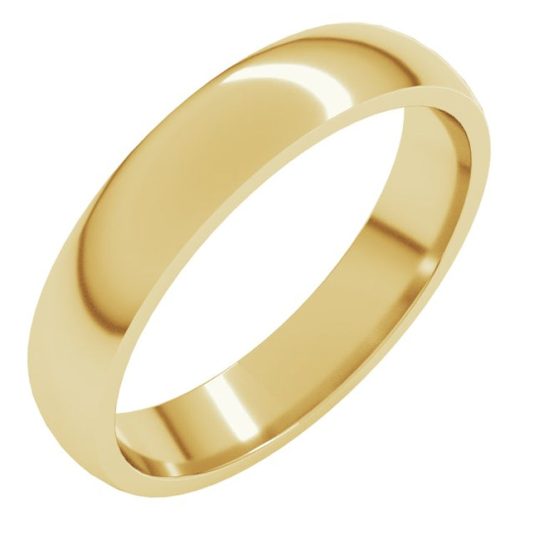 10K Yellow Gold 4 mm Lightweight Comfort-Fit Half Round Band Size 6.5