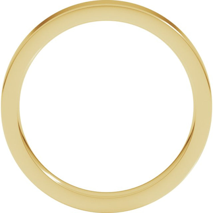 10K Yellow Gold 3 mm Comfort-Fit Flat Band Size 7