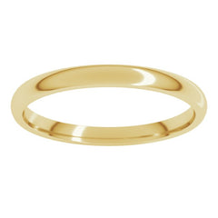 18K Yellow Gold 2 mm Lightweight Comfort-Fit Half Round Band Size 4.5