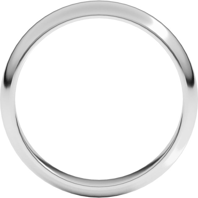 14K White Gold 4 mm Half Round Band Size 12