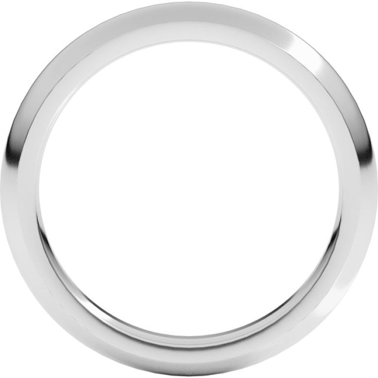 14K White Gold 3 mm Comfort-Fit Half Round Band Size 7.5