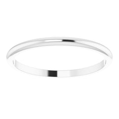 14K White Gold 1.5 mm Half Round Band Size 4.5