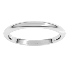 Sterling Silver 2 mm Comfort-Fit Half Round Band Size 6